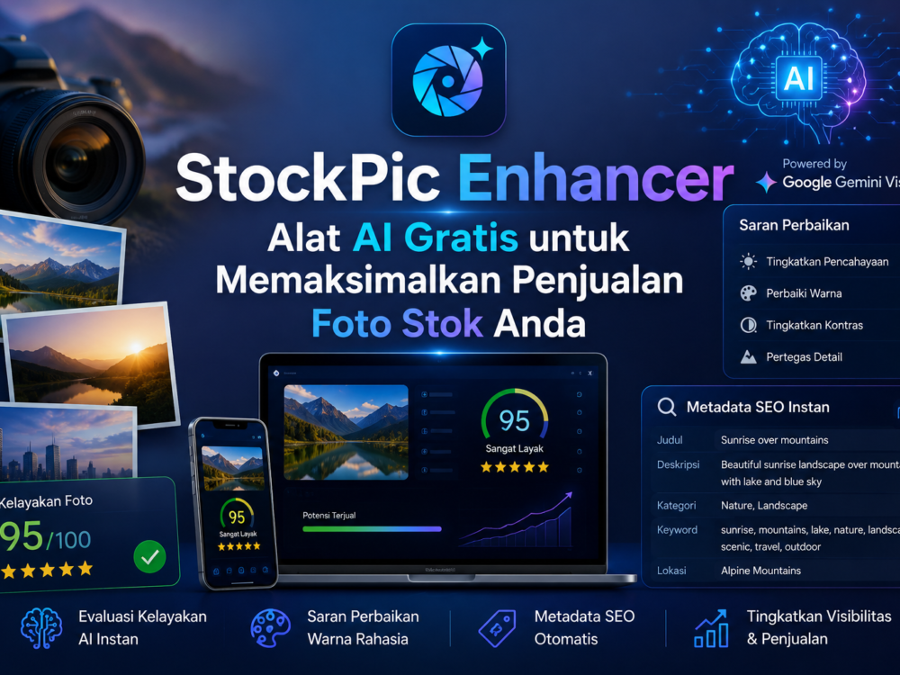 StockPic Enhancer – Alat AI Gratis untuk Memaksimalkan Penjualan Foto Stok Anda