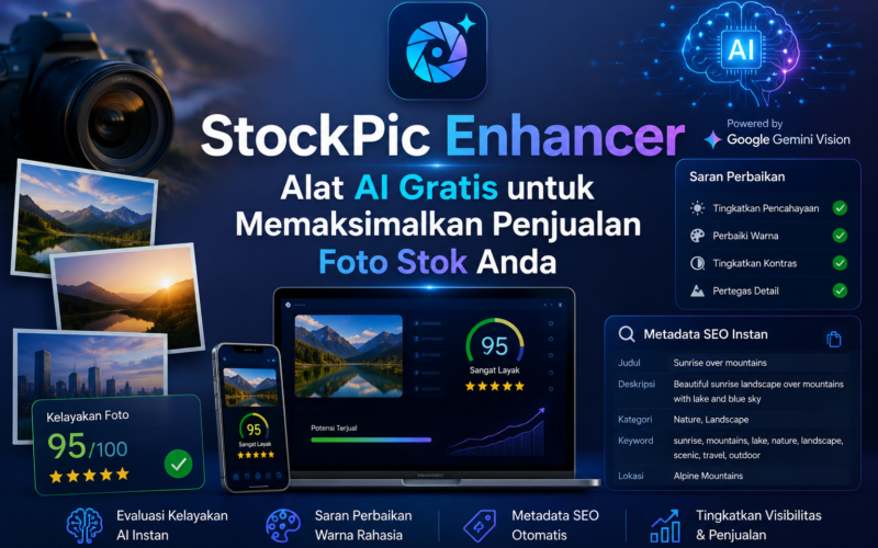 StockPic Enhancer – Alat AI Gratis untuk Memaksimalkan Penjualan Foto Stok Anda